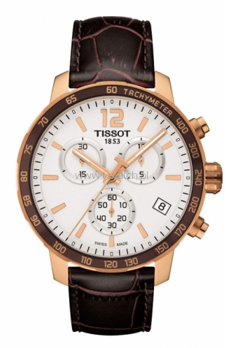Tissot T095.417.36.037.00 : Quickster Chronograph Rose PVD / Silver