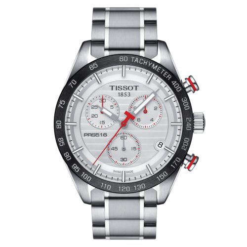 Tissot T100.417.11.031.00 : PRS 516 Chronograph Quartz Stainless Stainless Steel / Silver / Bracelet
