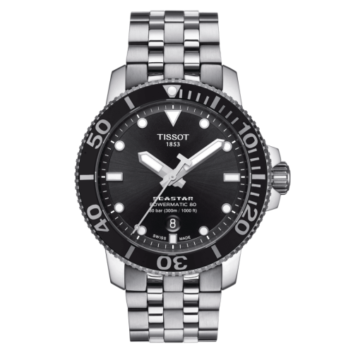 Tissot T120.407.11.051.00 : Seastar 1000 Powermatic 80 43 Stainless Steel / Black / Bracelet