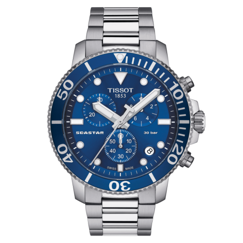 Tissot T120.417.11.041.00 : Seastar 1000 Chronograph Quartz 45.5 Stainless Steel / Blue / Bracelet