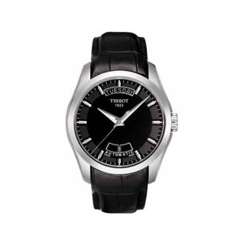 Tissot T035.407.16.051.00 : Couturier Automatic Day-Date Stainless Steel / Black / Strap