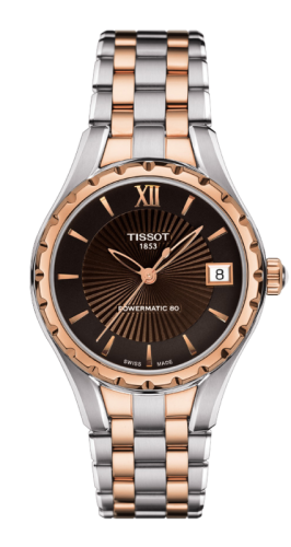 Tissot T072.207.22.298.00 : Lady 80 Automatic Stainless Steel / PVD Gold / Brown