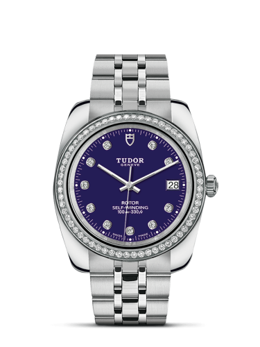 Tudor 21020-0006 : Classic 38 Stainless Steel / Diamond / Blue-Diamond / Bracelet