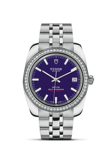Tudor 21020-0009 : Classic 38 Stainless Steel / Diamond / Blue / Bracelet