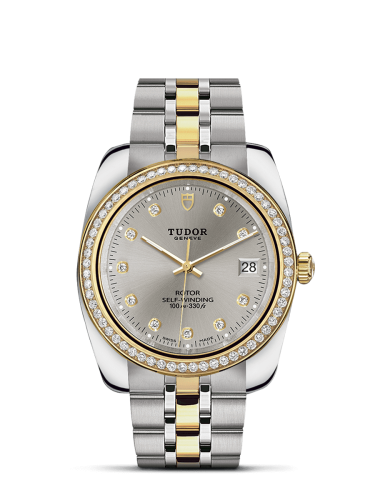 Tudor 21023-0006 : Classic 38 Stainless Steel / Yellow Gold / Diamond / Silver-Diamond / Bracelet