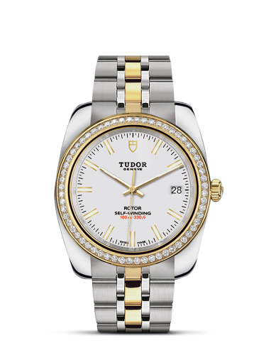 Tudor 21023-0007 : Classic 38 Stainless Steel / Yellow Gold / Diamond / White / Bracelet