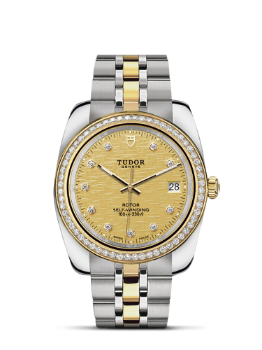 Tudor 21023-0010 : Classic 38 Stainless Steel / Yellow Gold / Diamond / Champagne-Diamond / Bracelet