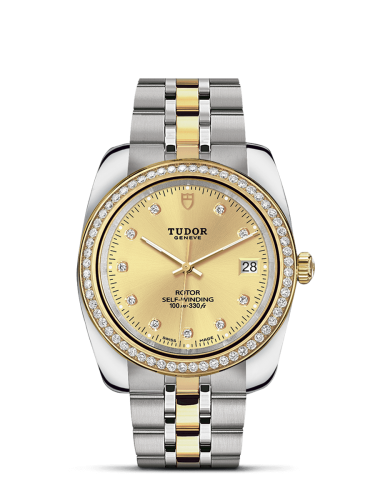 Tudor 21023-0012 : Classic 38 Stainless Steel / Yellow Gold / Diamond / Champagne-Diamond / Bracelet