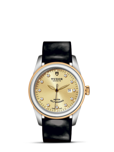Tudor 53003-0041 : Glamour Date 31 Stainless Steel / Yellow Gold / Champagne-Diamond / Strap
