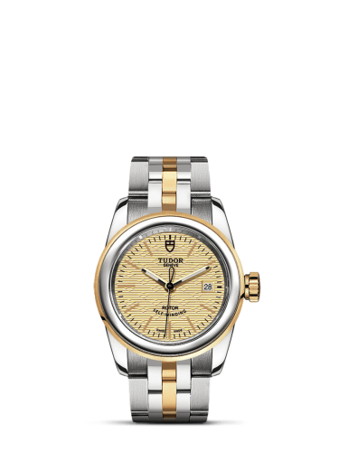 Tudor 51003-0006 : Glamour Date 26 Stainless Steel / Yellow Gold / Jacquard Champagne / Bracelet