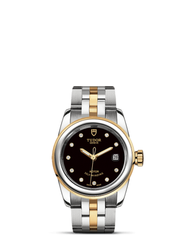 Tudor 51003-0007 : Glamour Date 26 Stainless Steel / Yellow Gold / Black-Diamond / Bracelet