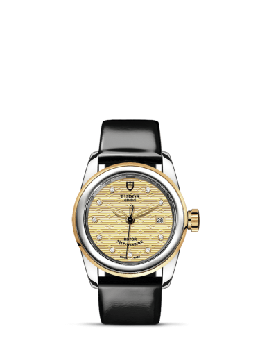 Tudor 51003-0021 : Glamour Date 26 Stainless Steel / Yellow Gold / Jacquard Champagne-Diamond / Strap