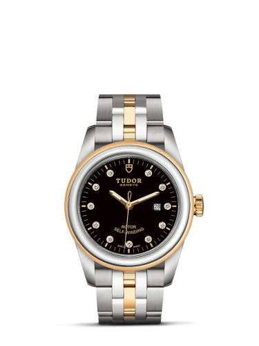 Tudor 53003-0008 : Glamour Date 31 Stainless Steel / Yellow Gold / Black-Diamond / Bracelet