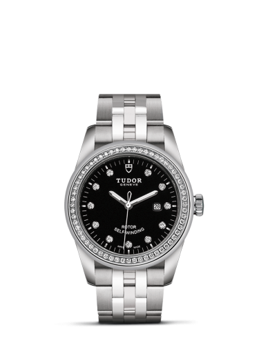 Tudor 53020-0007 : Glamour Date 31 Stainless Steel / Diamond / Black-Diamond / Bracelet