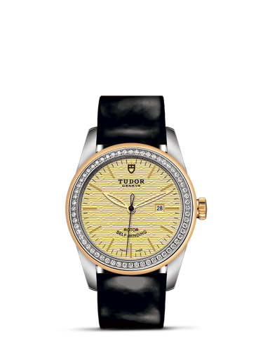 Tudor 53023-0046 : Glamour Date 31 Stainless Steel / Yellow Gold / Diamond / Jacquard Champagne / Strap