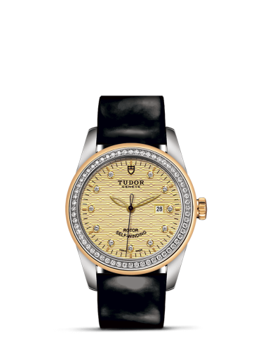 Tudor 53023-0047 : Glamour Date 31 Stainless Steel / Yellow Gold / Diamond / Jacquard Champagne-Diamond / Strap