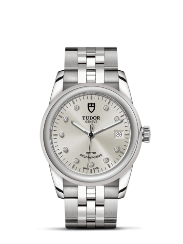 Tudor 55000-0006 : Glamour Date 36 Stainless Steel / Silver-Diamond / Bracelet