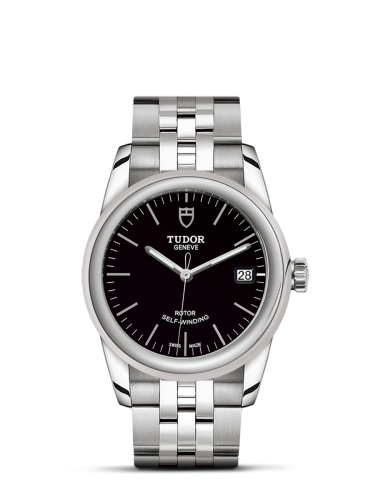 Tudor 55000-0007 : Glamour Date 36 Stainless Steel / Black / Bracelet