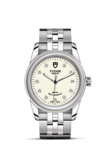 Tudor 55000-0104 : Glamour Date 36 Stainless Steel / Opaline-Diamond / Bracelet