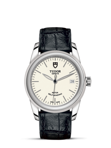 Tudor 55000-0107 : Glamour Date 36 Stainless Steel / Opaline / Strap