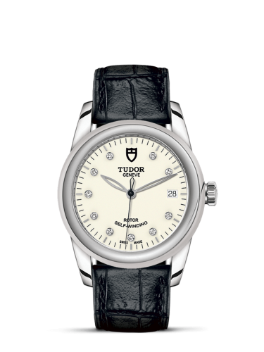 Tudor 55000-0116 : Glamour Date 36 Stainless Steel / Opaline-Diamond / Strap