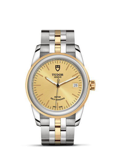 Tudor 55003-0005 : Glamour Date 36 Stainless Steel / Yellow Gold / Champagne / Bracelet