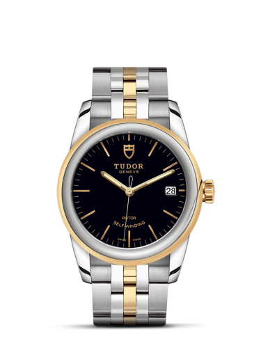 Tudor 55003-0007 : Glamour Date 36 Stainless Steel / Yellow Gold / Black / Bracelet