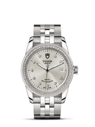 Tudor 55020-0003 : Glamour Date 36 Stainless Steel / Diamond / Silver-Diamond / Bracelet