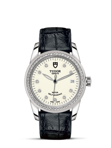Tudor 55020-0108 : Glamour Date 36 Stainless Steel / Diamond / Opaline-Diamond / Strap