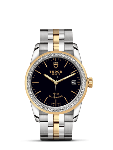 Tudor 55023-0021 : Glamour Date 36 Stainless Steel / Yellow Gold / Diamond / Black / Bracelet