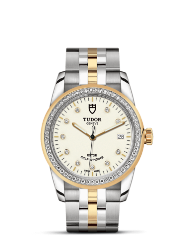 Tudor 55023-0082 : Glamour Date 36 Stainless Steel / Yellow Gold / Diamond / Opaline-Diamond / Bracelet