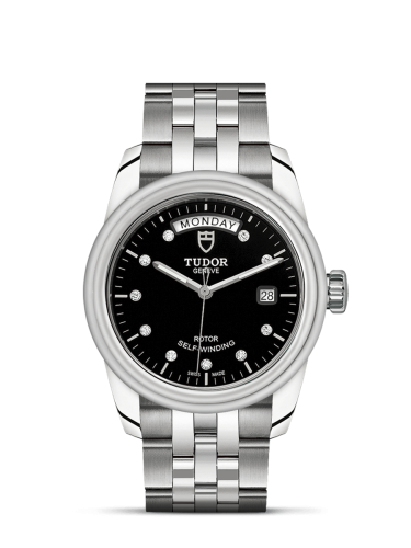 Tudor 56000-0008 : Glamour Day + Date Stainless Steel / Black-Diamond / Bracelet