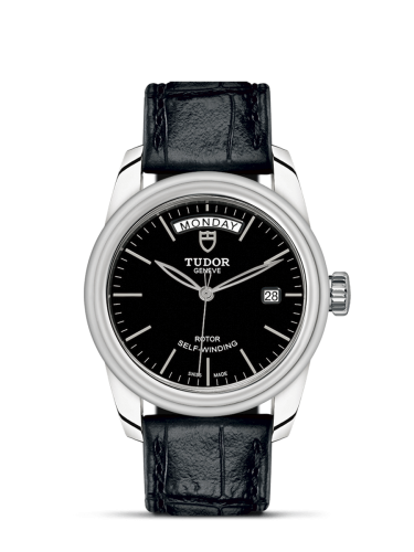 Tudor 56000-0023 : Glamour Day + Date Stainless Steel / Black / Strap