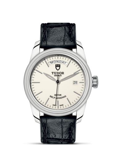 Tudor 56000-0176 : Glamour Day + Date Stainless Steel / Opaline/ Strap