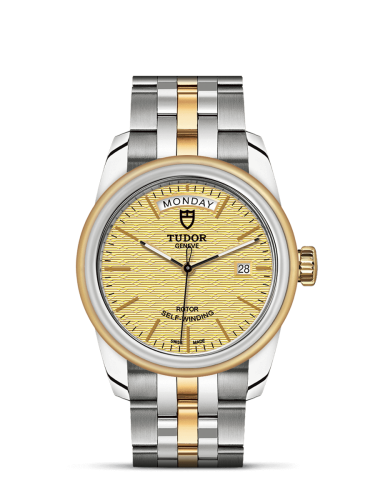 Tudor 56003-0003 : Glamour Day + Date Stainless Steel / Yellow Gold / Jacquard Champagne / Bracelet