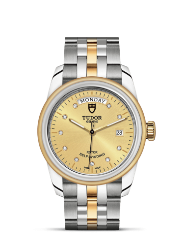 Tudor 56003-0006 : Glamour Day + Date Stainless Steel / Yellow Gold / Champagne-Diamond / Bracelet