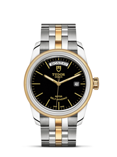 Tudor 56003-0007 : Glamour Day + Date Stainless Steel / Yellow Gold / Black / Bracelet