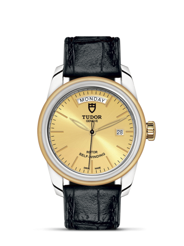 Tudor 56003-0024 : Glamour Day + Date Stainless Steel / Yellow Gold / Champagne / Strap