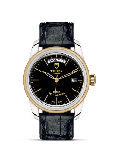 Tudor 56003-0040 : Glamour Day + Date Stainless Steel / Yellow Gold / Black / Strap
