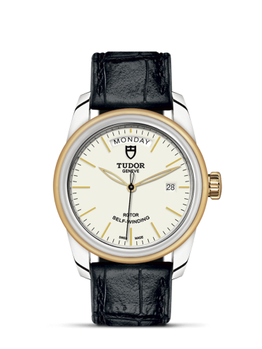 Tudor 56003-0107 : Glamour Day + Date Stainless Steel / Yellow Gold / Opaline/ Strap