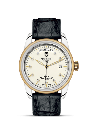 Tudor 56003-0115 : Glamour Day + Date Stainless Steel / Yellow Gold / Opaline-Diamond / Strap