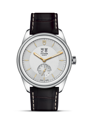 Tudor 57100-0017 : Glamour Double Date Stainless Steel / Silver-Gold / Strap
