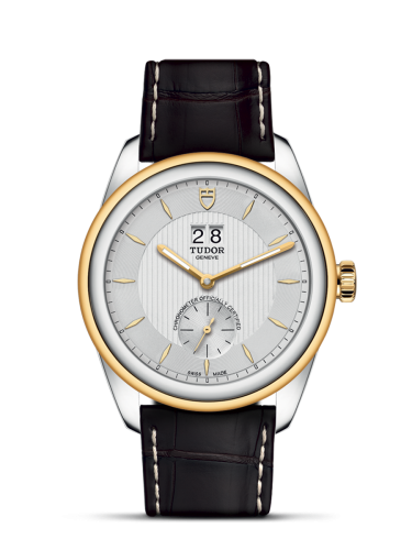 Tudor 57103-0019 : Glamour Double Date Stainless Steel / Yellow Gold / Silver/ Strap