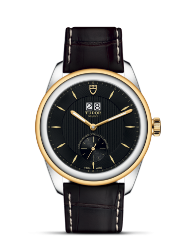 Tudor 57103-0020 : Glamour Double Date Stainless Steel / Yellow Gold / Black / Strap