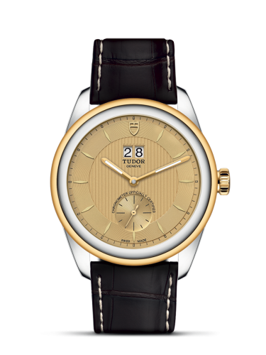 Tudor 57103-0021 : Glamour Double Date Stainless Steel / Yellow Gold / Champagne/ Strap