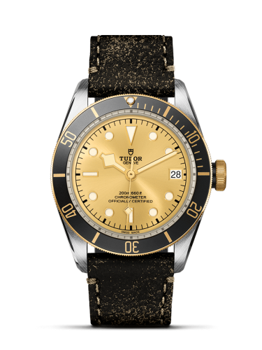 Tudor 79733N-0003 : Heritage Black Bay Black S&G / Stainless Steel / Yellow Gold / Champagne / Strap
