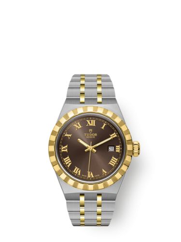 Tudor 28303-0008 : Royal Date 28 Stainless Steel / Yellow Gold / Chocolate - Roman
