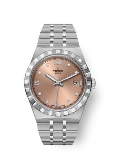 Tudor 28500-0009 : Royal Date 38 Stainless Steel / Salmon - Diamond