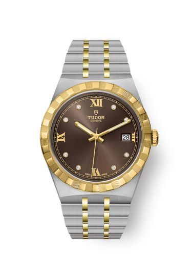 Tudor 28503-0008 : Royal Date 38 Stainless Steel / Yellow Gold / Chocolate - Diamond