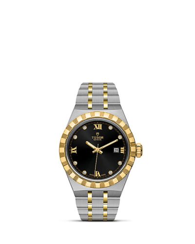 Tudor 28303-0005 : Royal Date 28 Stainless Steel / Yellow Gold / Black - Diamond